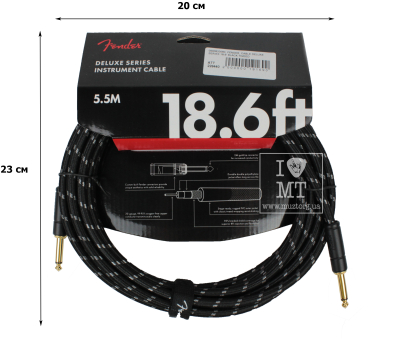 Кабель інструментальний FENDER CABLE DELUXE SERIES 18.6' BLACK TWEED