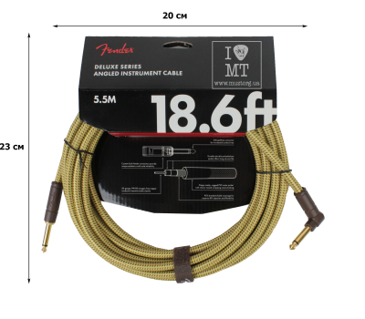 Кабель інструментальний FENDER CABLE DELUXE SERIES 18.6' ANGLED TWEED