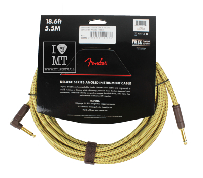 Кабель інструментальний FENDER CABLE DELUXE SERIES 18.6' ANGLED TWEED