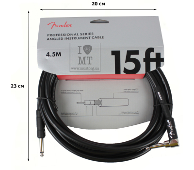 Кабель інструментальний FENDER CABLE PROFESSIONAL SERIES ANGLED 15' BLACK