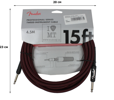 Кабель інструментальний FENDER CABLE PROFESSIONAL SERIES 15' RED TWEED