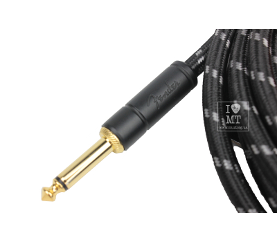 Кабель інструментальний FENDER CABLE DELUXE SERIES 15' ANGLED BLACK TWEED