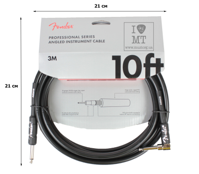 Кабель інструментальний FENDER CABLE PROFESSIONAL SERIES 10' ANGLED BLACK
