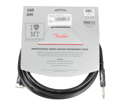 Кабель інструментальний FENDER CABLE PROFESSIONAL SERIES 10' ANGLED BLACK