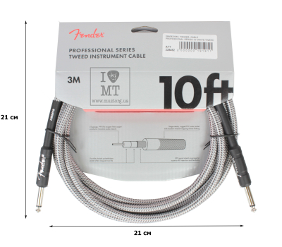 Кабель інструментальний FENDER CABLE PROFESSIONAL SERIES 10' WHITE TWEED