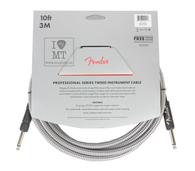 Кабель інструментальний FENDER CABLE PROFESSIONAL SERIES 10' WHITE TWEED