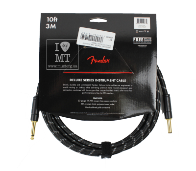 Кабель інструментальний FENDER CABLE DELUXE SERIES 10' BLACK TWEED