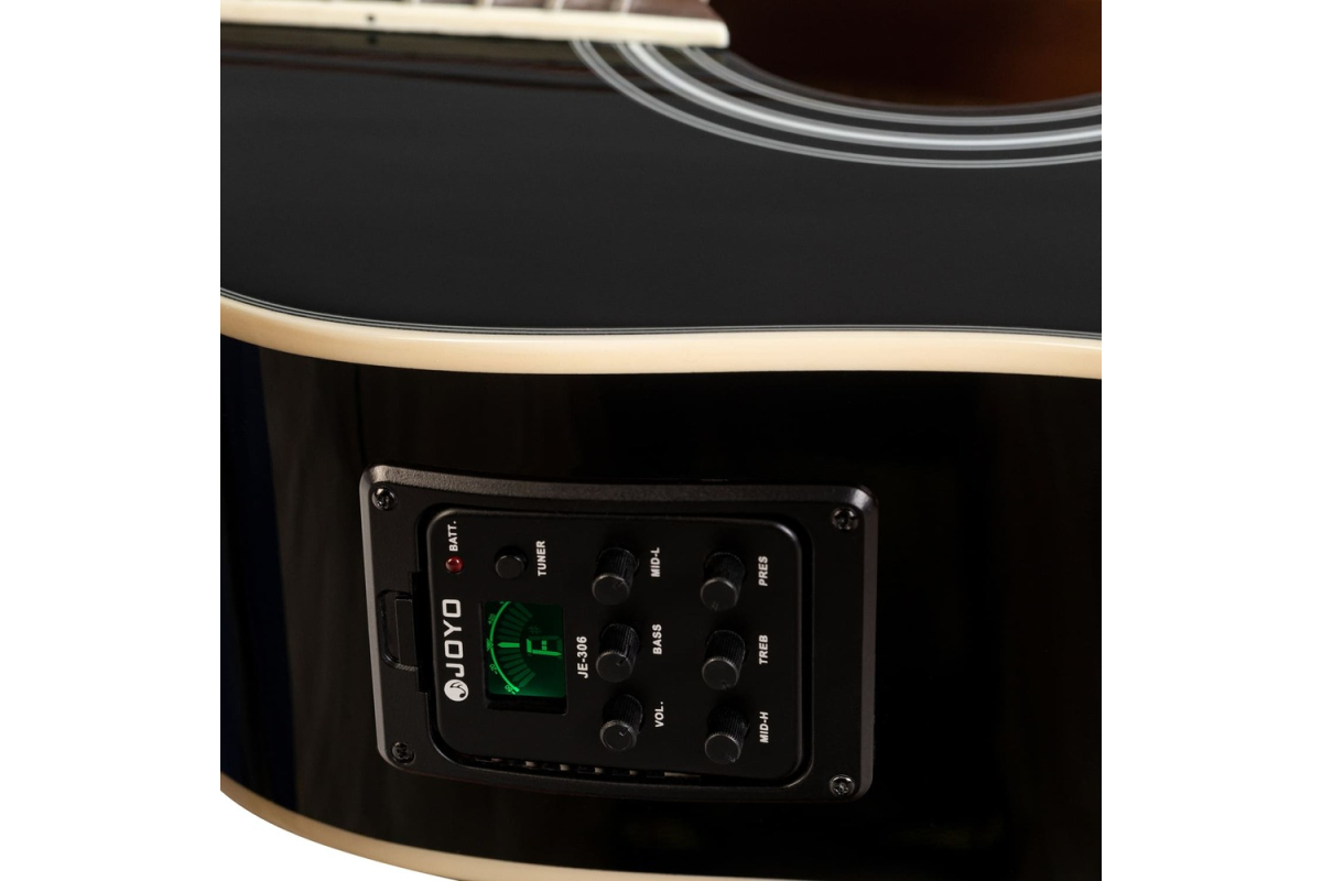 Гітара електроакустична ROCKDALE Maverick D6 CE BLACK GLOSS