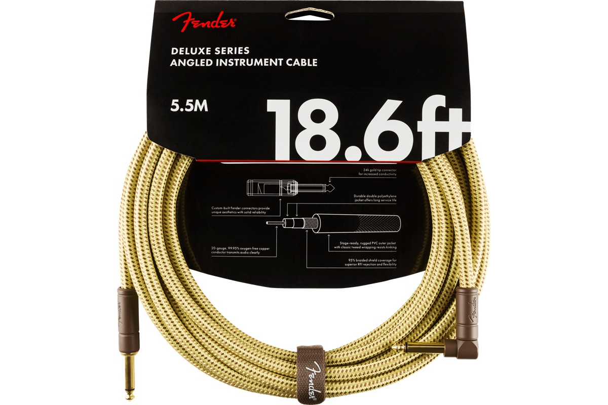 Кабель інструментальний FENDER CABLE DELUXE SERIES 18.6' TWEED