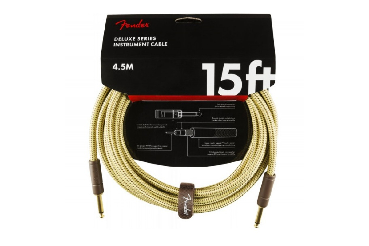 Кабель інструментальний FENDER CABLE DELUXE SERIES 15' TWEED