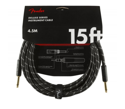 Кабель інструментальний FENDER CABLE DELUXE SERIES 15'  BLACK TWEED