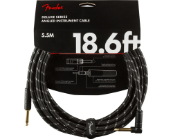 Кабель інструментальний FENDER CABLE DELUXE SERIES 18.6' ANGLED BLACK TWEED