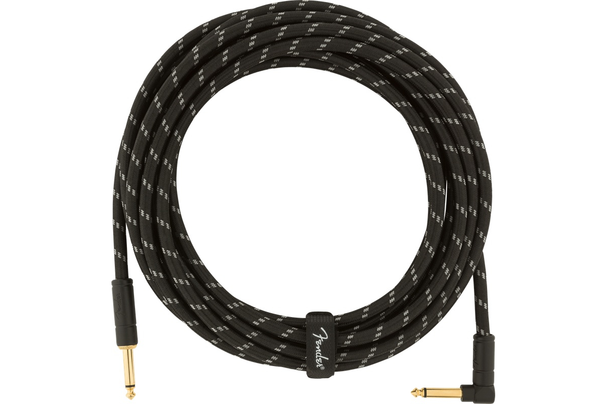 Кабель інструментальний FENDER CABLE DELUXE SERIES 18.6' ANGLED BLACK TWEED
