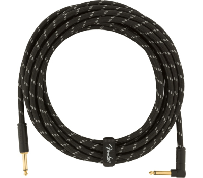 Кабель інструментальний FENDER CABLE DELUXE SERIES 18.6' ANGLED BLACK TWEED