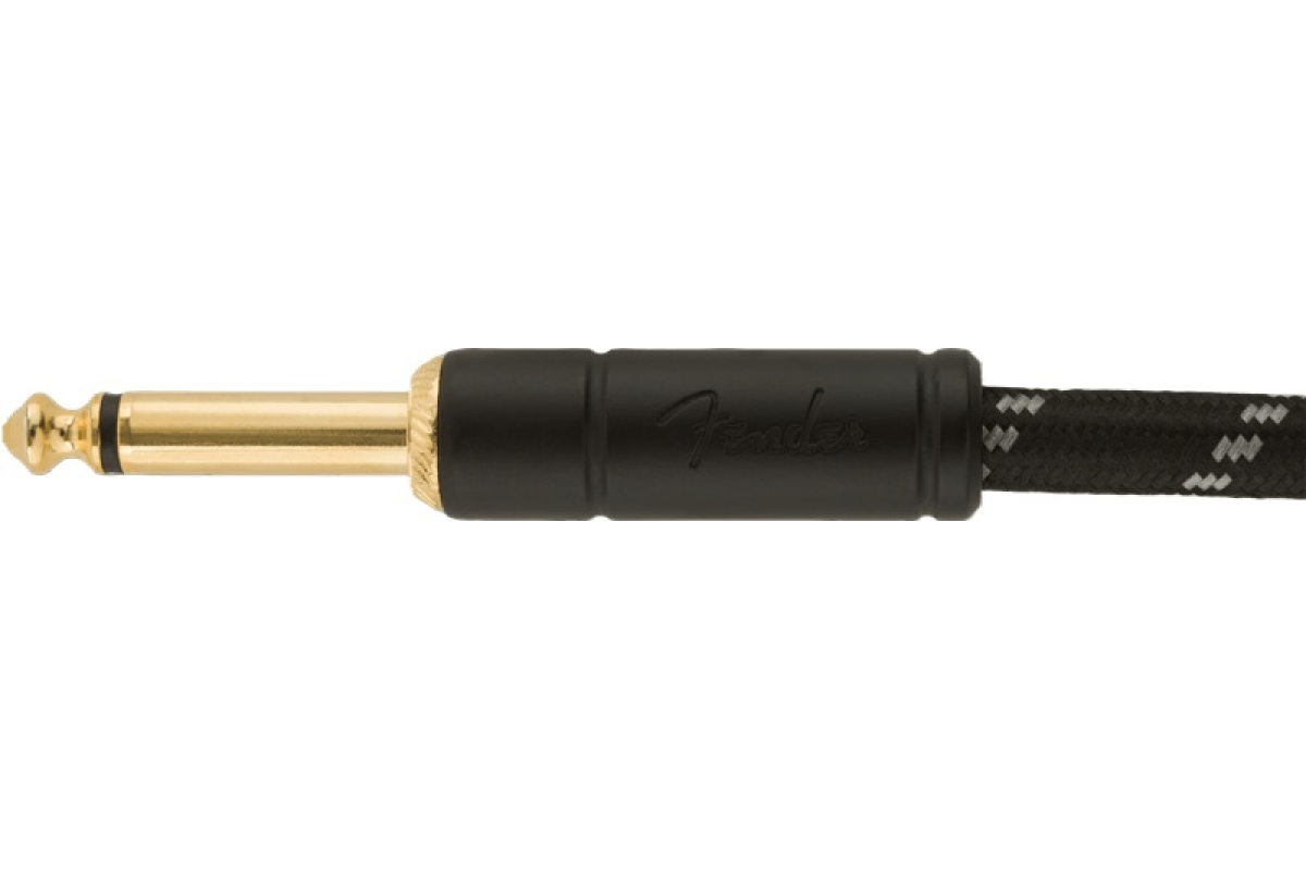 Кабель інструментальний FENDER CABLE DELUXE SERIES 18.6' ANGLED BLACK TWEED