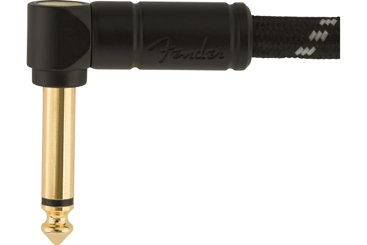 Кабель інструментальний FENDER CABLE DELUXE SERIES 18.6' ANGLED BLACK TWEED