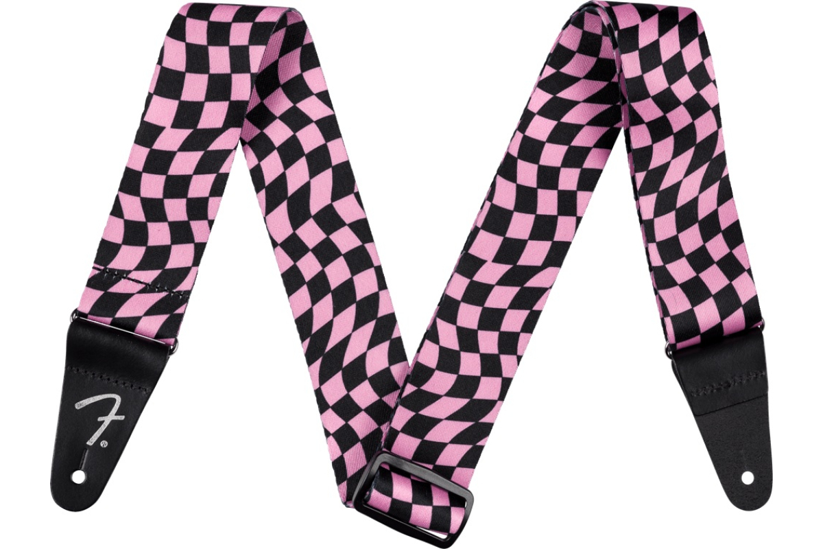 Ремінь гітарний FENDER STRAP 2" Wavy Checkerboard Polyester Pink