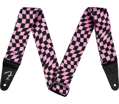 Ремінь гітарний FENDER STRAP 2" Wavy Checkerboard Polyester Pink