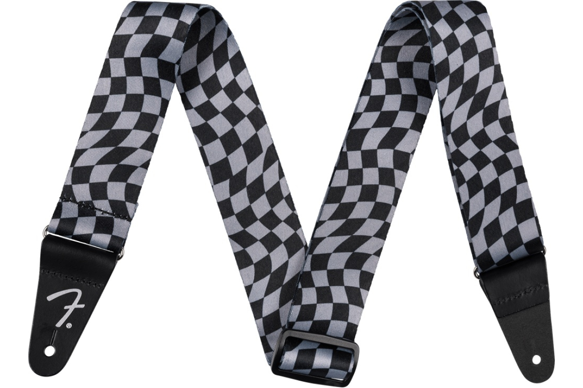 Ремінь гітарний FENDER STRAP 2" Wavy Checkerboard Polyester Gray