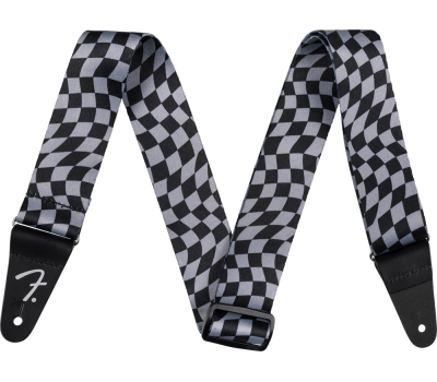Ремінь гітарний FENDER STRAP 2" Wavy Checkerboard Polyester Gray