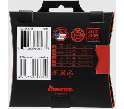 Струни для електрогітар IBANEZ IEGS61 ELECTRIC GUITARS STRING 10-46
