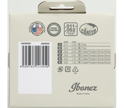 Струни для акустичних гітар IBANEZ IACSP62C ACOUSTIC GUITAR STRING 11-52