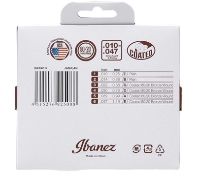 Струни для акустичних гітар IBANEZ IACS61C ACOUSTIC GUITAR STRING 10-47