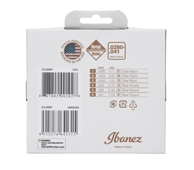 Струни для класичних гітар IBANEZ ICLS6NT CLASSIC GUITAR STRING 28-41