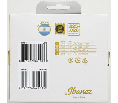 Струни для укулеле IBANEZ IUKS4 UKULELE STRINGS