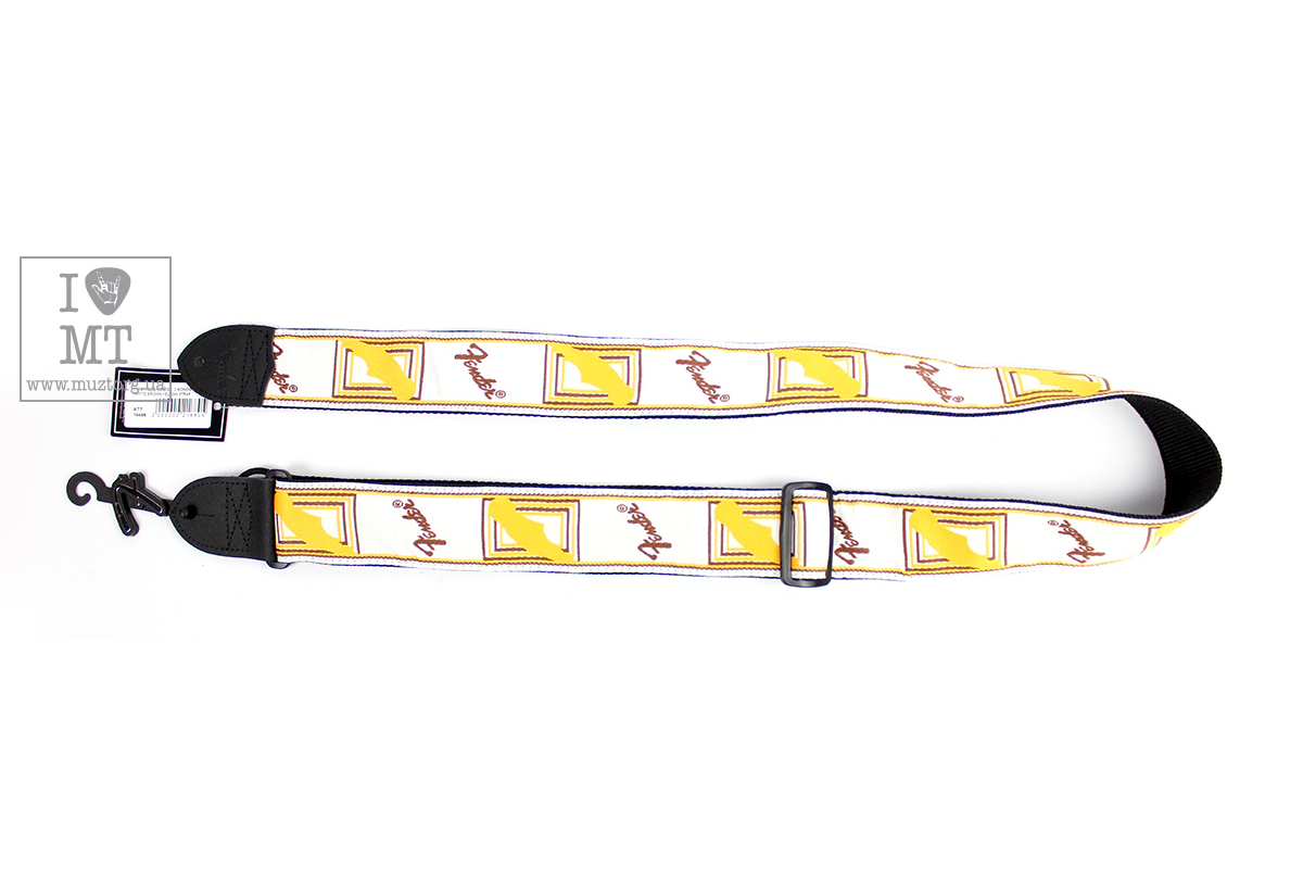 Ремінь гітарний FENDER STRAP 2" MONOGRAMMED WHITE BROWN YELLOW