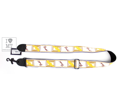 Ремінь гітарний FENDER STRAP 2" MONOGRAMMED WHITE BROWN YELLOW