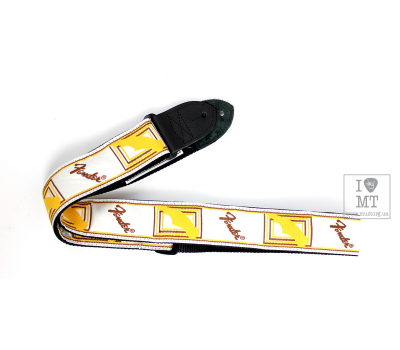 Ремінь гітарний FENDER STRAP 2" MONOGRAMMED WHITE BROWN YELLOW