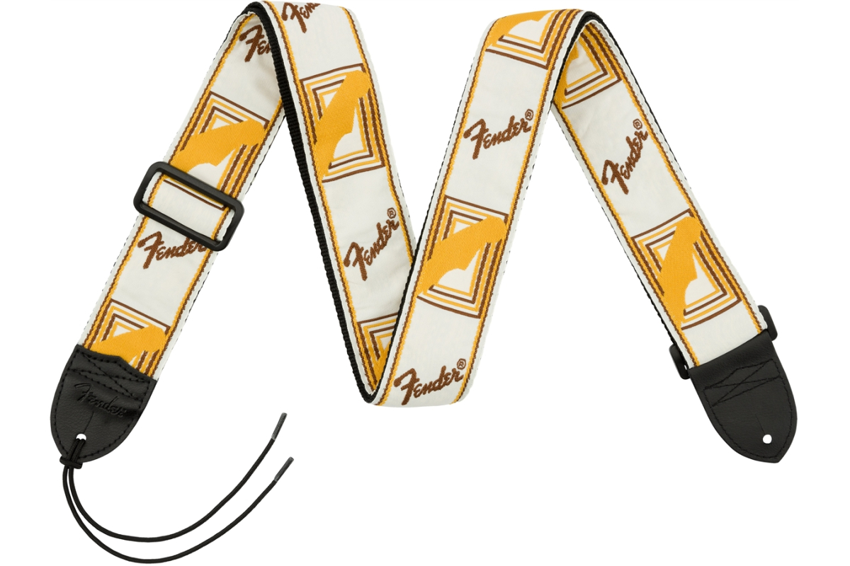 Ремінь гітарний FENDER STRAP 2" MONOGRAMMED WHITE BROWN YELLOW