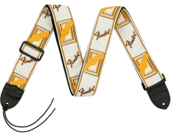 Ремінь гітарний FENDER STRAP 2" MONOGRAMMED WHITE BROWN YELLOW