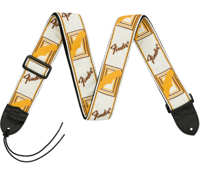 Ремінь гітарний FENDER STRAP 2" MONOGRAMMED WHITE BROWN YELLOW