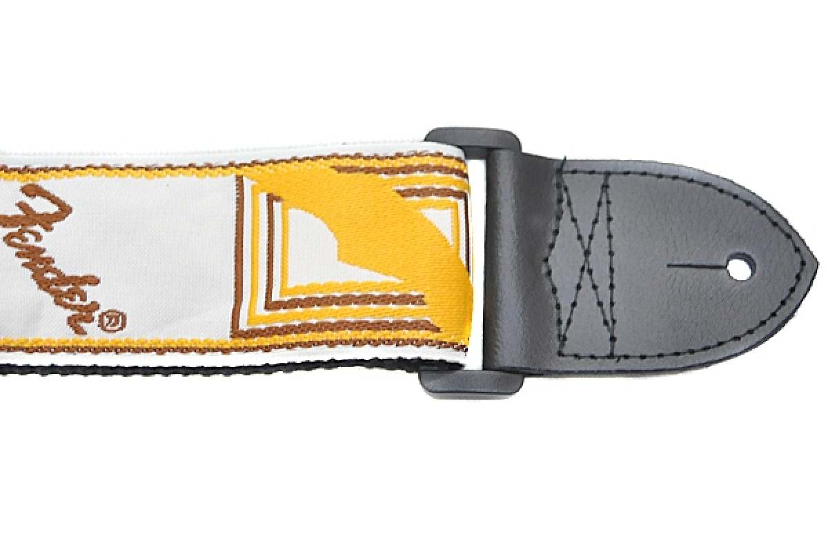 Ремінь гітарний FENDER STRAP 2" MONOGRAMMED WHITE BROWN YELLOW