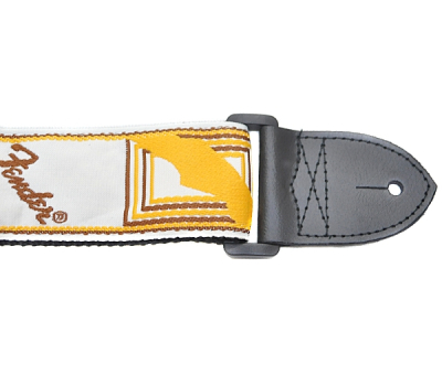 Ремінь гітарний FENDER STRAP 2" MONOGRAMMED WHITE BROWN YELLOW