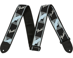 Ремінь гітарний FENDER STRAP 2" MONOGRAMMED BLACK LIGHT GREY MEDIUM BLUE