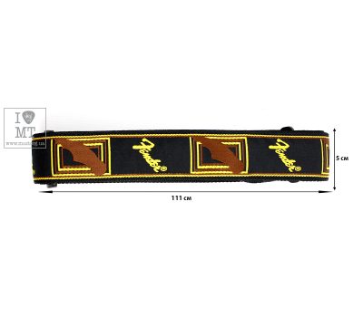 Ремінь гітарний FENDER STRAP 2" MONOGRAMMED BLACK/YELLOW/BROWN