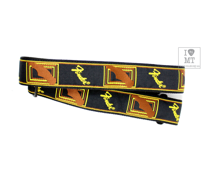 Ремінь гітарний FENDER STRAP 2" MONOGRAMMED BLACK/YELLOW/BROWN