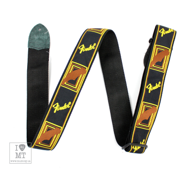 Ремінь гітарний FENDER STRAP 2" MONOGRAMMED BLACK/YELLOW/BROWN