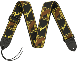 Ремінь гітарний FENDER STRAP 2" MONOGRAMMED BLACK/YELLOW/BROWN