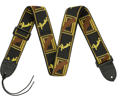 Ремінь гітарний FENDER STRAP 2" MONOGRAMMED BLACK/YELLOW/BROWN