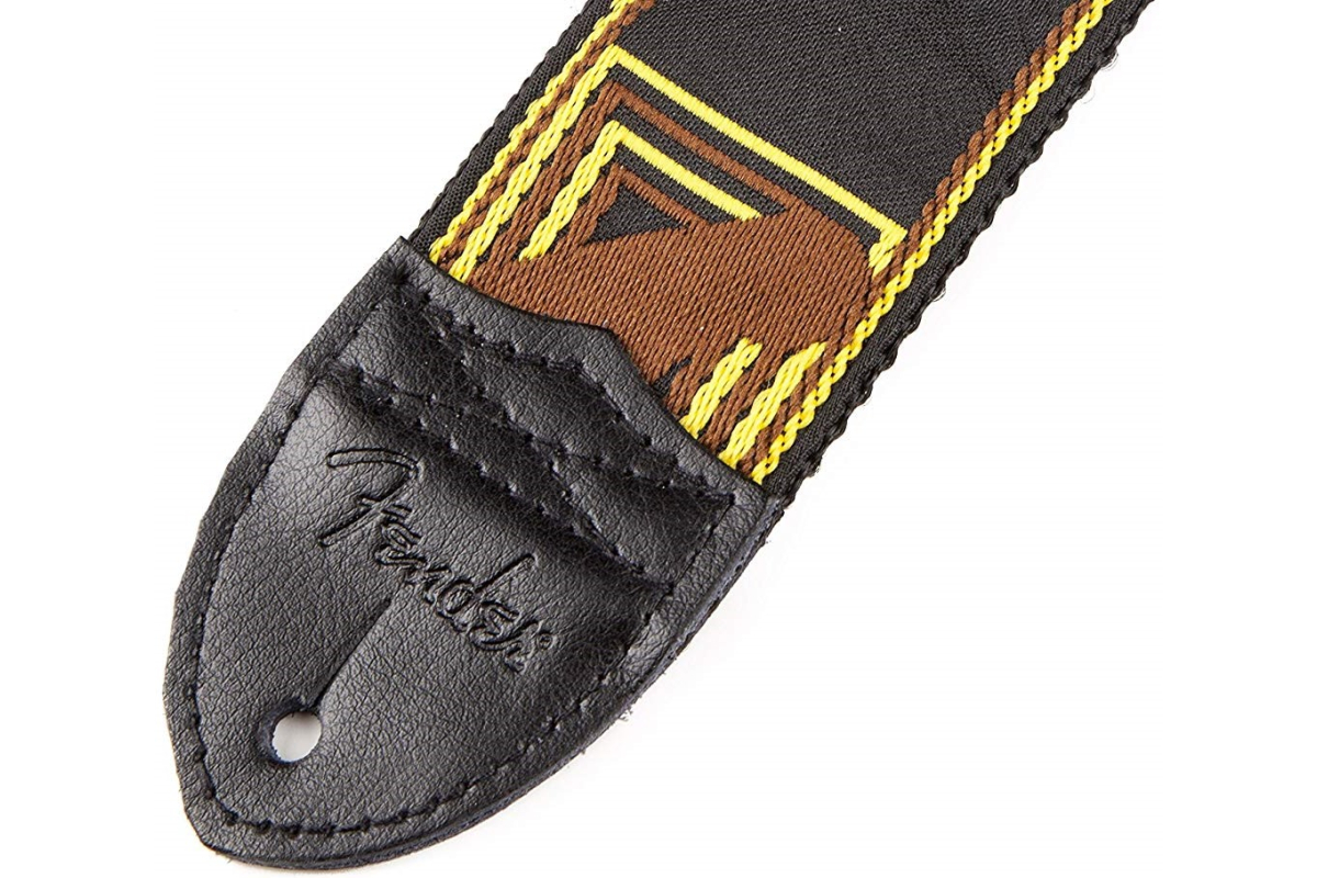 Ремінь гітарний FENDER STRAP 2" MONOGRAMMED BLACK/YELLOW/BROWN