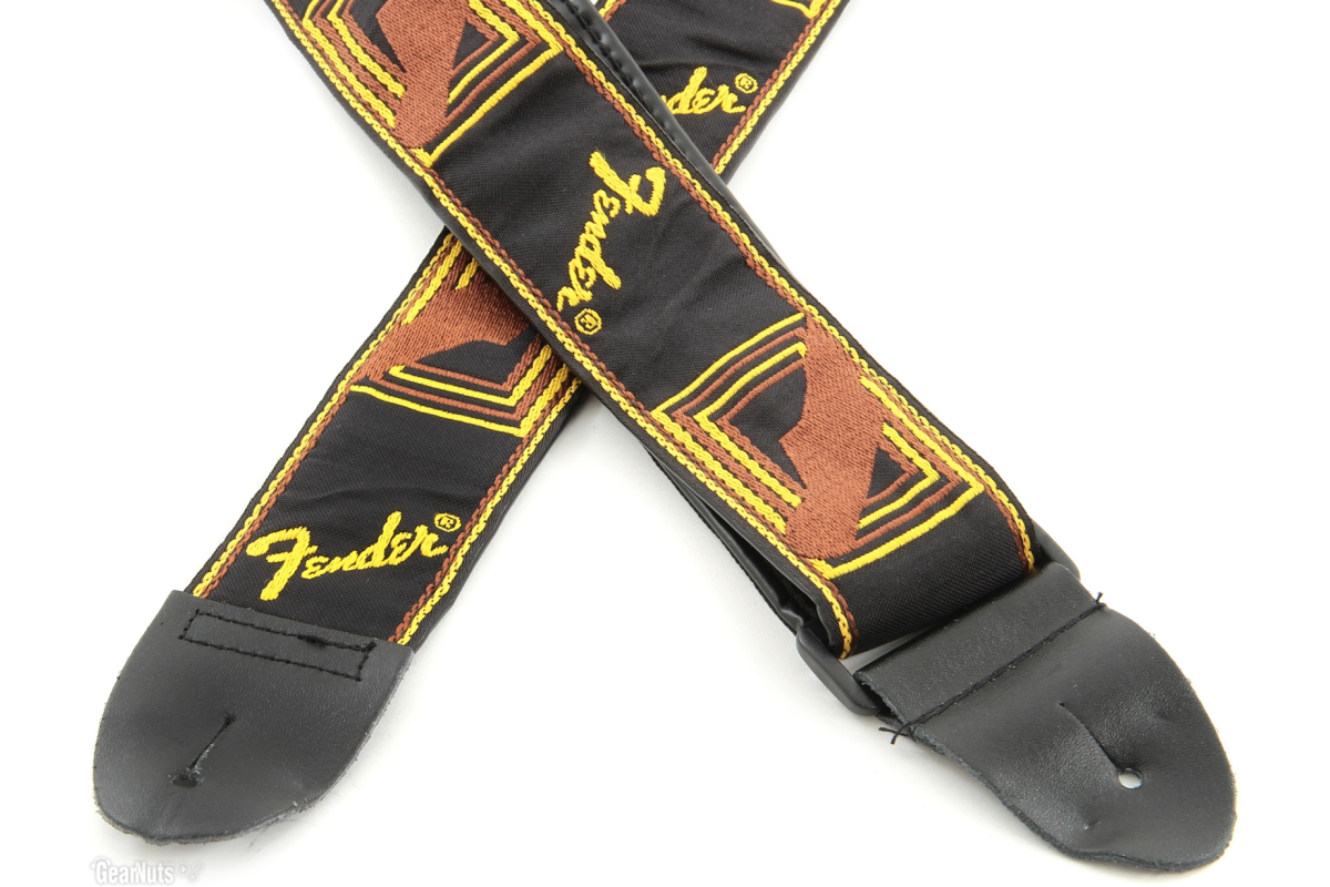 Ремінь гітарний FENDER STRAP 2" MONOGRAMMED BLACK/YELLOW/BROWN