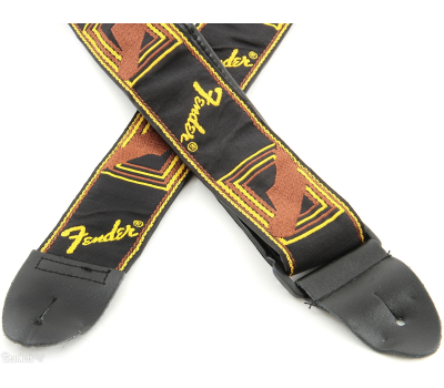 Ремінь гітарний FENDER STRAP 2" MONOGRAMMED BLACK/YELLOW/BROWN