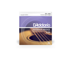 Струни для акустичних гітар D’ADDARIO EJ26 PHOSPHOR BRONZE CUSTOM LIGHT 11-52