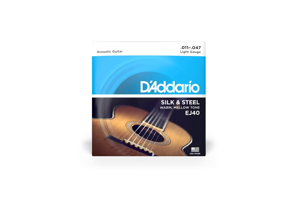 Струни для акустичних гітар D’ADDARIO EJ40 SILK & STEEL FOLK REGULAR LIGHT 11-47