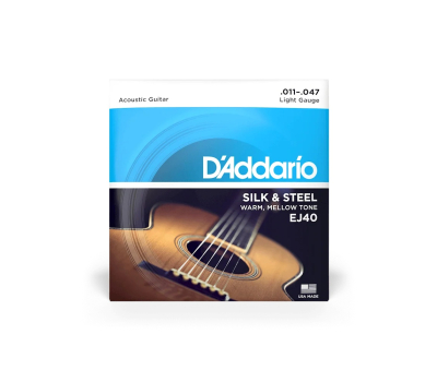 Струни для акустичних гітар D’ADDARIO EJ40 SILK & STEEL FOLK REGULAR LIGHT 11-47