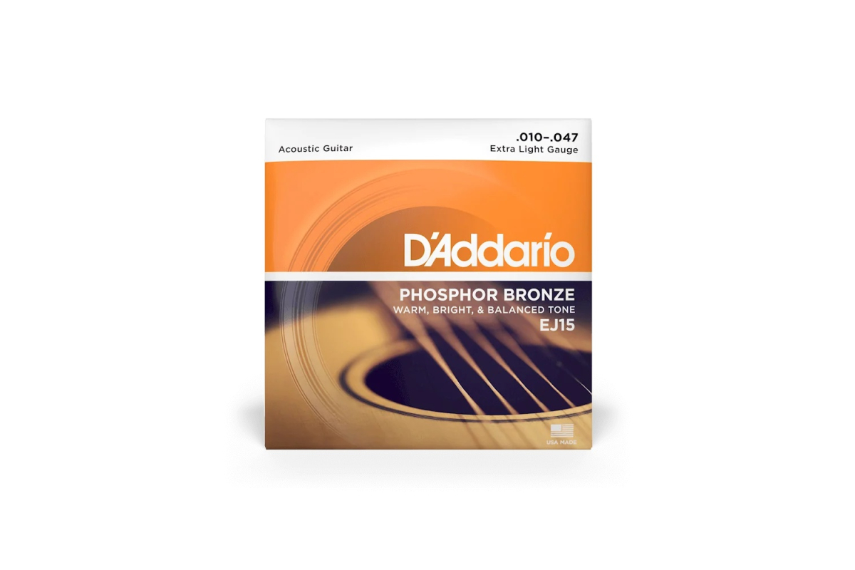 Струни для акустичних гітар D’ADDARIO EJ15 PHOSPHOR BRONZE EXTRA LIGHT 10-47